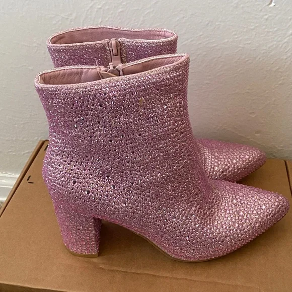 Pink Rhinestone Booties - Picture 2 of 5